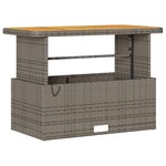 Ensemble de salle à manger de jardin 4 pièces avec coussins gris en poly rotin et acacia