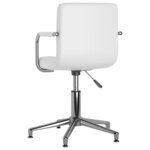 vidaXL Chaise pivotante de salle à manger Blanc Similicuir