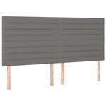 vidaXL Tête de lit à LED Gris foncé 200x5x118/128 cm Tissu