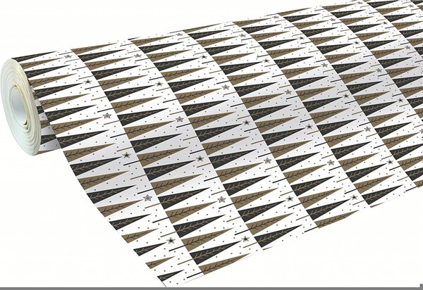 Rouleau papier cadeau alliance 0 7 x 50 m noël chic sapins clairefontaine
