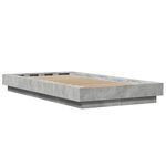 vidaXL Cadre de lit avec lumières LED gris béton 90x190 cm