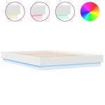 vidaXL Cadre de lit avec lumières LED blanc 160x200 cm