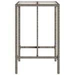 vidaXL Table de bar d’extérieur gris 70x70x110 cm poly rotin