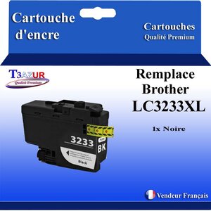 T3AZUR- Cartouche compatible avec Brother LC3233 XL Noire pour Brother DCP-J1100DW MFC-J1300DW