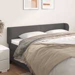 vidaXL Tête de lit avec oreilles Gris 183x23x78/88 cm Similicuir