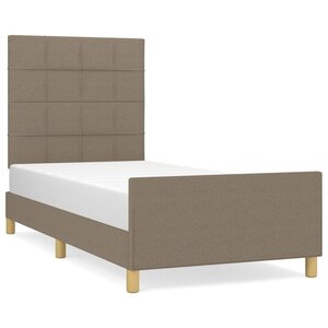 vidaXL Cadre de lit avec tête de lit Taupe 90x200 cm Tissu