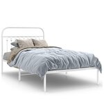 vidaXL Cadre de lit métal avec tête de lit blanc 100x200 cm
