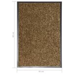vidaXL Paillasson lavable Marron 40x60 cm