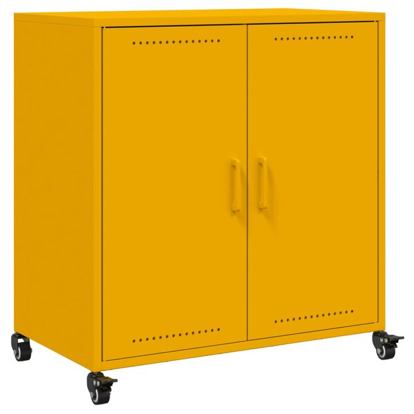 vidaXL Buffet jaune moutarde 68 5x39x72 cm acier laminé à froid