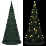 vidaXL Sapin de Noël artificiel pré-éclairé avec guirlandes vert 210cm