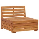 vidaXL Canapé central sectionnel 1 pc et coussins Bois d'acacia massif