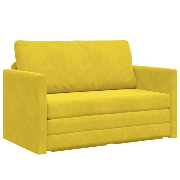 vidaXL Canapé de sol 2-en-1 Jaune 124x204x61 cm Velours