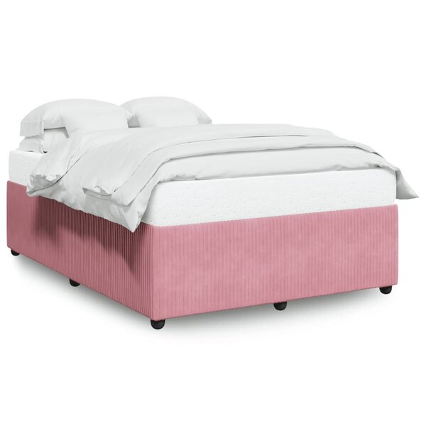 vidaXL Cadre de lit Rose 160x200 cm Velours