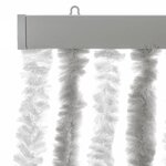 vidaXL Rideau anti-mouches gris clair et blanc 56x185 cm chenille