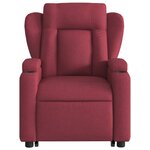 vidaXL Fauteuil inclinable de massage électrique Rouge bordeaux Tissu