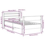 vidaXL Cadre de lit sans matelas cire marron 90x200 cm bois pin massif