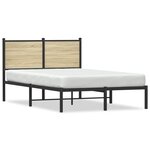 vidaXL Cadre de lit en métal sans matelas chêne sonoma 120x190 cm
