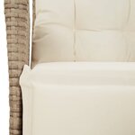 vidaXL Ensemble à manger de jardin et coussins 7 Pièces beige poly rotin