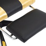 Chaise fauteuil siège pivotante de bureau informatique étude de jeux vidéo avec repose-pied Doré et similicuir or 02_0024218