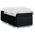 vidaXL Sommier à lattes de lit avec matelas Noir 90x190 cm Tissu