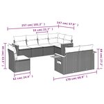 vidaXL Salon de jardin avec coussins 8 Pièces beige résine tressée