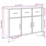 vidaXL Buffet chêne marron 97x32 5x74 5 cm bois d'ingénierie