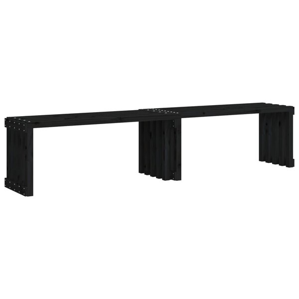vidaXL Banc de jardin extensible noir 212 5x40 5x45 cm bois massif pin