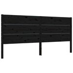 vidaXL Cadre de lit avec tête de lit noir 200x200 cm bois massif