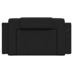 vidaXL Coussin de tête de lit noir 100 cm similicuir