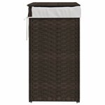 vidaXL Panier à linge avec couvercle marron foncé résine tressée