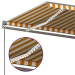 vidaXL Auvent automatique capteur de vent et LED 6x3 5m Jaune et blanc