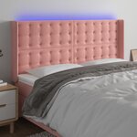 vidaXL Tête de lit à LED Rose 163x16x118/128 cm Velours