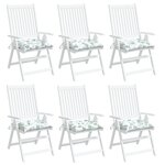 vidaXL Coussins de chaise lot de 6 à motif de feuilles 50x50x7 cm