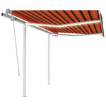 vidaXL Auvent manuel rétractable avec LED 3 5x2 5 m Orange et marron