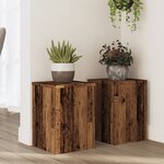 vidaXL Supports pour plantes 2 Pièces vieux bois bois d'ingénierie