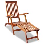 vidaXL Chaise de terrasse avec repose-pied Bois d'acacia solide