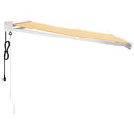 vidaXL Auvent rétractable jaune et blanc 3 5x2 5 m tissu et aluminium