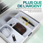 ACROPAQ Caisse monnaie 30x24x9cm- Coffret Monnaie en Acier- Monnayeur  2 clés  Compartiments à monnaie- Poignée de Transport Robuste