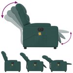 vidaXL Fauteuil de massage inclinable électrique Vert foncé Tissu