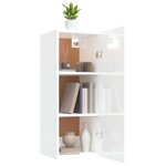 vidaXL Armoire murale suspendue Blanc brillant 34 5x34x90 cm