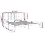 vidaXL Cadre de lit bois massif 180x200 cm super king