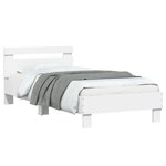 vidaXL Cadre de lit avec tête de lit blanc 75x190 cm bois d'ingénierie