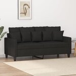 vidaXL Canapé à 2 places Noir 140 cm Tissu