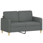 vidaXL Ensemble de canapés 3 Pièces avec coussins Gris foncé Tissu