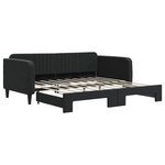 vidaXL Lit de jour avec lit gigogne noir 90x190 cm velours