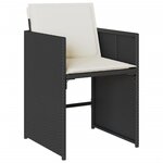 vidaXL Chaises de jardin lot de 4 avec coussins noir résine tressée
