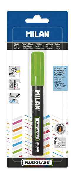 Marqueur Fluoglass pointe biseautée 2-4mm Vert