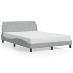 vidaXL Cadre de lit avec tête de lit Gris clair 140x190 cm Velours