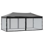 vidaXL Tente de réception pliable avec parois Noir 3x6 m