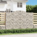 vidaXL Paniers à gabions arqués 3 Pièces 300x50x200/220 cm fer galvanisé